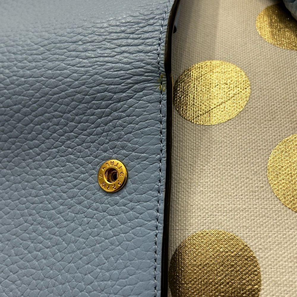 Henri Bendel New York Light Blue Leather Wristlet Clutch Braided Strap - Picture 9 of 16
